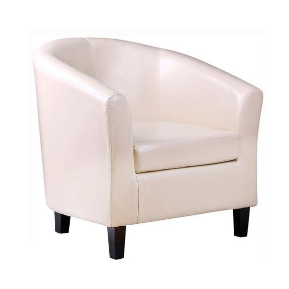 Bonded Leather Tub Chair Armchair for Dining Living Room Office